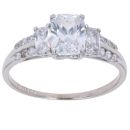 9ct White Gold Cubic Zirconia Three Stone Ring