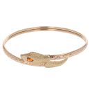 9ct Yellow Gold Garnet Snake Torque Bangle