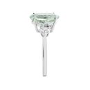 9ct White Gold Oval Green Amethyst and 0.35ct Lab Grown Diamond Ring