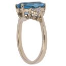 9ct Yellow Gold 0.20ct Diamond and Blue Topaz Ring