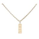 9ct Yellow Gold Ingot Pendant and Belcher Chain 18"