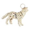 9ct Yellow Gold Multi Gemstone Dog Pendant