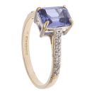 9ct Yellow Gold Cubic Zirconia and Tanzanite Ring