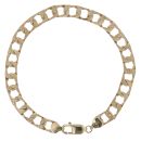 9ct Yellow Gold Square Patterned Curb Bracelet 9"