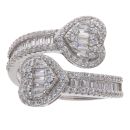Silver Cubic Zirconia Wrap Around Heart Ring By Icesia