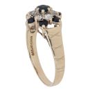 9ct Yellow Gold Sapphire and Cubic Zirconia Cluster Ring
