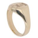 9ct Yellow Gold Patterned Deer Signet Ring