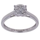 9ct White Gold 0.16ct Brilliant Cut Diamond Cluster Ring