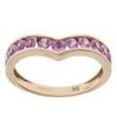 9ct Yellow Gold Pink Sapphire Wishbone Ring