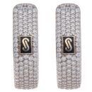 14ct Yellow Gold Monaco Classic Cubic Zirconia Pave Hoop Earrings