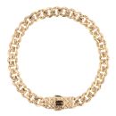 14ct Yellow Gold Monaco Classic Alternate Flex Lock Curb Bracelet 7"