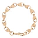 9ct Yellow Gold Patterned Tulip Bracelet 8.5"