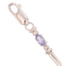 9ct White Gold 0.07ct Diamond And Tanzanite Bracelet 7.5"