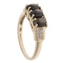 9ct Yellow Gold 0.01ct Diamond And Grey Cat's Eye Ring