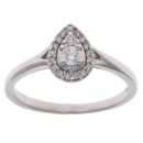 9ct White Gold 0.20ct Brilliant Cut Diamond Cluster Ring