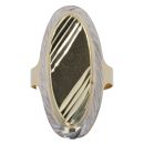 14ct Yellow And White Gold Oval Fancy Ring