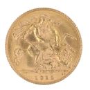 1915 George V Large Head UK Half Sovereign Coin