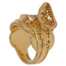 Sterling Silver Gold Plated Cubic Zirconia Saddle Ring