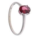 9ct White Gold Garnet Single Stone Ring