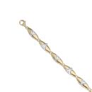 9ct Yellow And White Gold 0.10ct Diamond Bracelet 7.5"