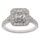 18ct White Gold 1.00ct Baguette, Princess And Brilliant Cut Diamond Cluster Ring