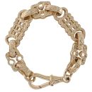 9ct Yellow Gold Children's Patterned Stars And Bars Bracelet 5"