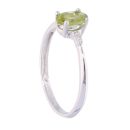9ct White Gold Peridot and Diamond Ring