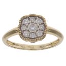 9ct Yellow Gold 0.25ct Brilliant Cut Diamond Cluster Ring