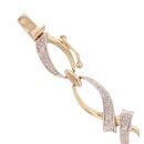 9ct Yellow and White Gold Diamond Fancy Bracelet 7"