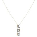 9ct Yellow and White Gold Fancy Square Pendant and Chain 16"