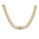 14ct Yellow Gold Monaco Patterned Curb Classic Flex Lock Chain 24"