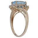 9ct Yellow Gold 0.03ct Diamond and Topaz Fancy Ring