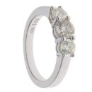 18ct White Gold 1.00ct Brilliant Cut Diamond Graduated Trilogy Ring