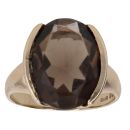 9ct Yellow Gold Smoky Quartz Single Stone Ring