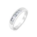 9ct White Gold 0.50ct Asscher Cut Baguette Lab Grown Diamond Eternity Ring