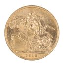 1912 George V Large Head UK Full Sovereign Coin
