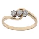 9ct Yellow Gold 0.20ct Brilliant Cut Diamond Trilogy Ring