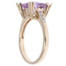 9ct Yellow Gold Amethyst And Cubic Zirconia Single Stone Ring