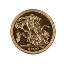 2000 Elizabeth II Fourth Portrait UK Half Sovereign Coin