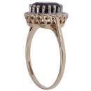 9ct Yellow Gold 0.05ct Diamond and Sapphire Cluster Ring
