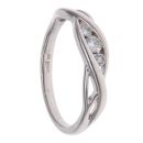 9ct White Gold 0.20ct Brilliant Cut Diamond Trilogy Twist Ring