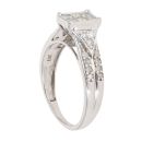 9ct White Gold 0.75ct Princess And Brilliant Cut Diamond Cluster Ring