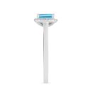 9ct White Gold Swiss Blue Topaz And 0.10ct Natural Diamond Halo Ring