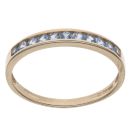 14ct Yellow Gold Blue Cubic Zirconia Half Eternity Ring