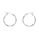 Silver Twisted Hoops Earrings by Icesia