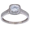 9ct White Gold Cubic Zirconia Solitaire Fancy Ring