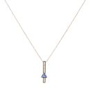 9ct Yellow Gold 0.20ct Brilliant Cut Diamond and Tanzanite Pendant and Chain 18"