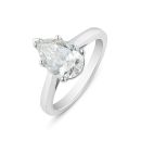 18ct White Gold 2.00ct Pear Shaped Lab Grown Diamond Solitaire Ring G VS