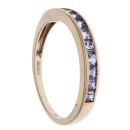 9ct Yellow Gold Blue Gemstone Half Eternity Ring