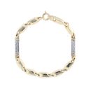 14ct Yellow and White Gold Greek Key Bracelet 8"